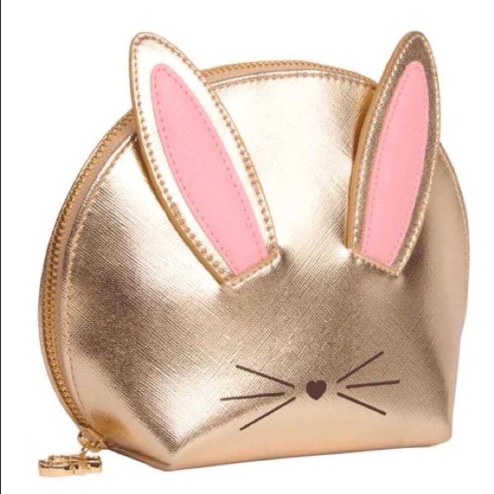 Too Faced Bunny Cosmetics Bag in Gold